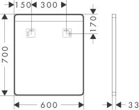 Vorschau: hansgrohe Xarita Lite Q Spiegel rechteckig, horizontale LED-Beleuchtung, Spiegelheizung, IR Sensor