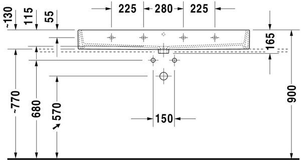 Duravit Vero Air Waschtisch 120x47cm, mit Überlauf, mit Wondergliss, weiß 23501200001