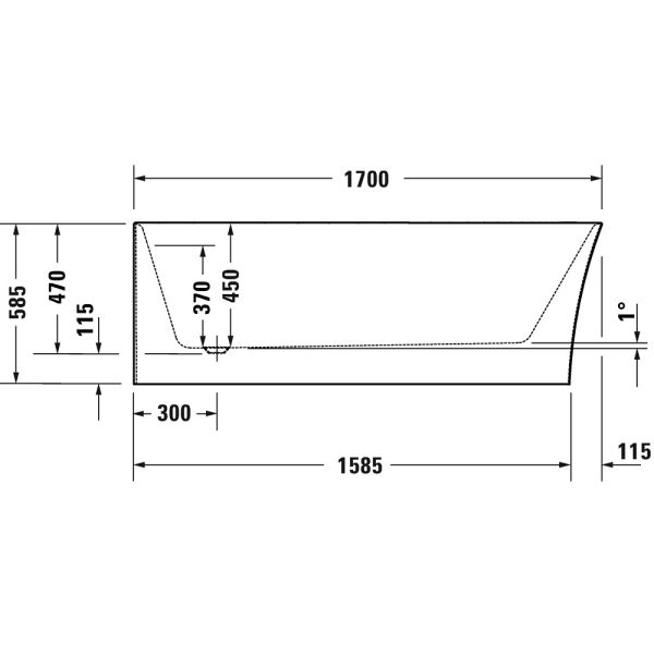 Duravit DuraSenja Eck-Badewanne 170x80cm, weiß, links 700580000000000