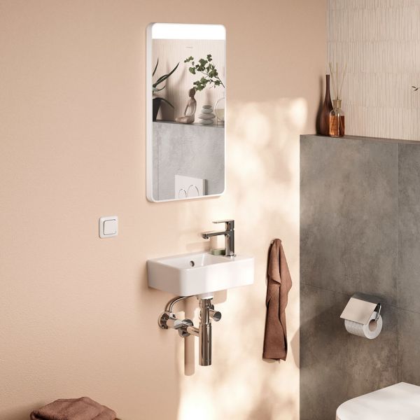 hansgrohe Xarita Lite Q Spiegel rechteckig 36x70cm, horizontale LED-Beleuchtung, IR Sensor