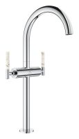 Vorschau: Grohe Atrio 2-Griff-Waschtischarmatur XL-Size mit Push-Open, für Atrio Hebelgriffe aus White Attica Caesarstone 48458000, 21140000