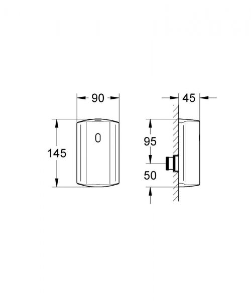 Grohe Tectron AP-Umrüsteinheit für UR-Wandeinbauspüler, chrom