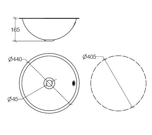 lineabeta ACQUAIO Einbauwaschtisch Ø44cm, edelstahl poliert