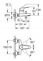 Vorschau: Grohe BauFlow Einhand-Wannenbatterie, chrom