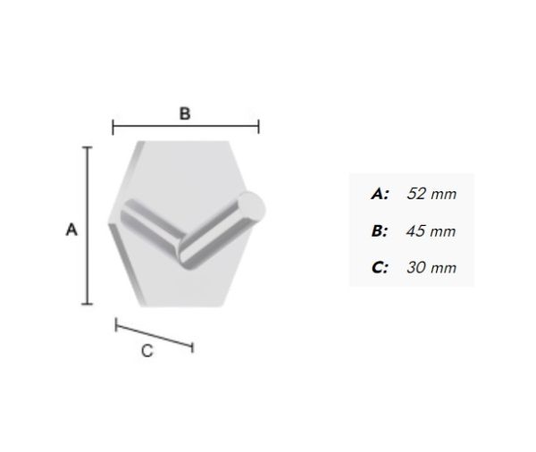 Smedbo Round Hexagon selbstklebender Haken, 4,5x5,2mm, schwarz