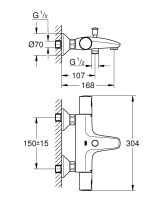 Vorschau: Grohe Precision Start Thermostat-Wannenbatterie, schwarz matt 345982430