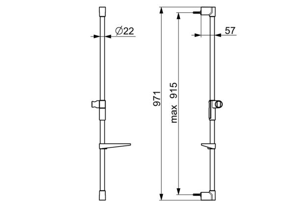 Hansa Hansaviva Wandstange 91,5cm, chrom