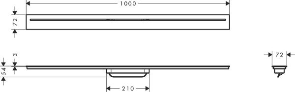 Axor Drain Fertigset Duschrinne 100cm, brushed nickel