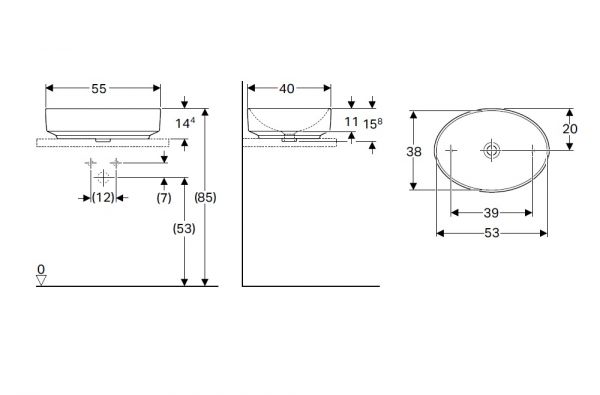 Geberit VariForm Aufsatzwaschtisch oval, weiß 500771012_2