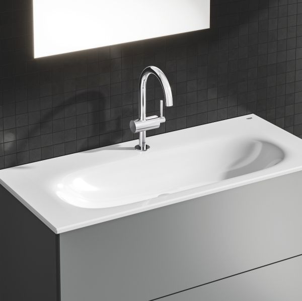 Grohe Atrio Waschtischarmatur mit Push-open Ablaufgarnitur, L-Size, wassersparend 32042003