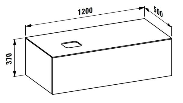 Laufen IL BAGNO ALESSI ONE Schubladenelement 1200, Ausschnitt links inkl. Hahnloch, zu WT H81897 7/8