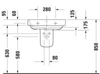 Vorschau: Duravit Happy D.2 Waschtisch 60x47,5cm, mit Überlauf, mit Wondergliss, weiß 23166000001