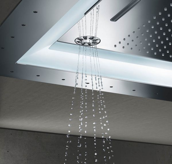 Grohe Rainshower Aqua 40" AquaSymphony Deckenbrause mit LED-Beleuchtung, 6+ Strahlarten, chrom