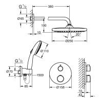 Vorschau: Grohe Grohtherm Duschsystem Unterputz mit Tempesta 250, Rosette rund, chrom