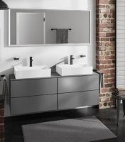 Vorschau: Hansgrohe Xevolos E Unterschrank 157cm für Aufsatzwaschtisch mit Konsole, 4 Schubkästen, schiefergrau matt schiefergrau metallic 54201770