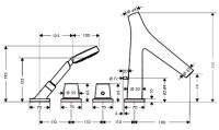 Vorschau: Axor Starck Organic 4-Loch Wannenthermostat für Wannenrandmontage