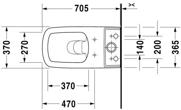 Duravit DuraStyle Stand-WC für Kombination, Tiefspüler 37x70cm, weiß