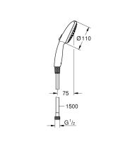 Vorschau: Grohe QuickFix Vitalio Start 110 Handbrause 2 Strahlarten inkl. Brauseschlauch, chrom