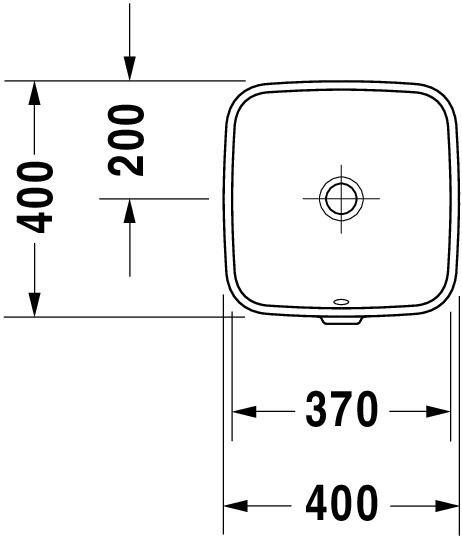 Duravit DuraStyle Unterbauwaschtisch quadratisch 40x40cm, mit Überlauf, ohne Hahnloch, weiß 0373370000