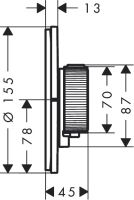 Vorschau: Axor ShowerSelect ID Thermostat Unterputz rund für 1 Verbraucher