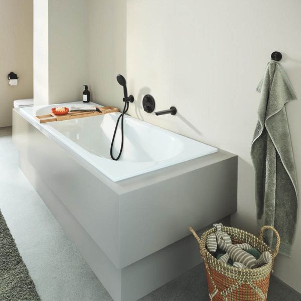 Grohe Tempesta 110 Wandhalterset mit Wandanschlussbogen, 2 Strahlarten, matt black