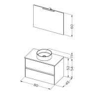 Vorschau: RIHO Porto Bowl Aufsatzwaschtisch mit Unterschrank 80cm & Spiegel mit LED Beleuchtung F014125