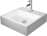 Duravit Vero Air Aufsatzbecken 50x47cm rechteckig, ohne Überlauf, mit 1 Hahnloch, WonderGliss, weiß 23525000411