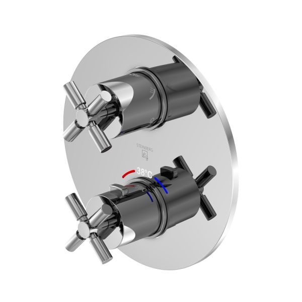 Steinberg Serie 250 Fertigmontageset für Unterputzthermostat mit 3-Wege Umsteller chrom 25041233