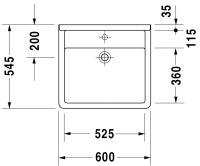 Vorschau: Duravit Starck 3 Waschtisch rechteckig 60x54,5cm, ohne Überlauf, ohne Hahnloch, weiß 0312600000