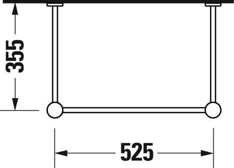 Duravit Vero Metallkonsole bodenstehendWandmontage zu Waschtisch 236860, chrom 0031311000