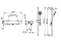 Vorschau: Hansa Hansabasic Brause-Thermostat-Batterie mit Brausegarnitur, chrom