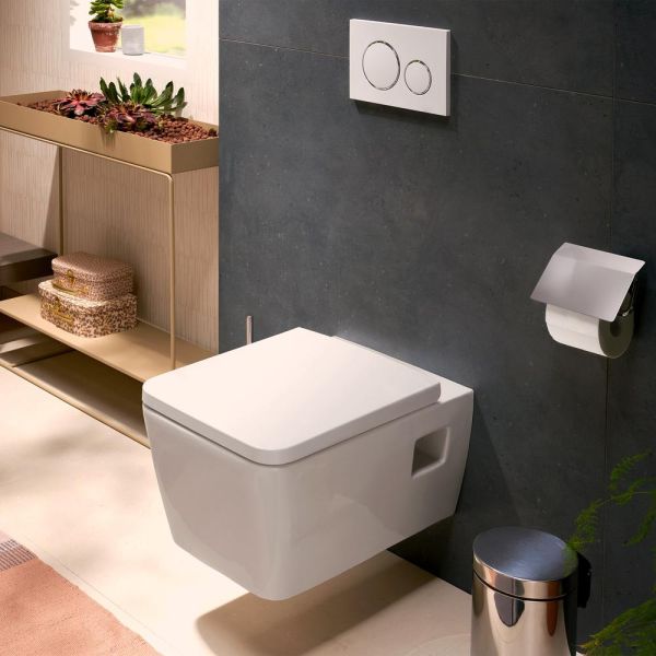 Hansgrohe EluPura Original Q Wand WC Set mit AquaChannel Flush und WC-Sitz, Softcube, weiß 60208450