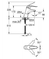 Vorschau: Grohe Euroeco Special Einhand-Waschtischbatterie grande, glatter Körper, chrom