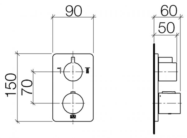 Dornbracht LULU UP-Thermostat mit 2-Wege-Mengenregulierung