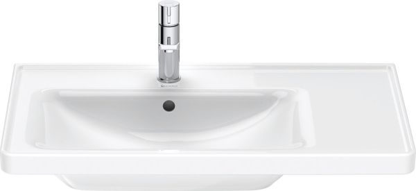 Duravit D-Neo Waschtisch rechteckig 80x48cm, mit Hahnloch und Überlauf, Becken links, WonderGliss, weiß 23698000001