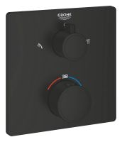 Vorschau: Grohe Grohtherm Duschthermostat mit integrierter 2-Wege-Umstellung, eckig, matt black 1022092430