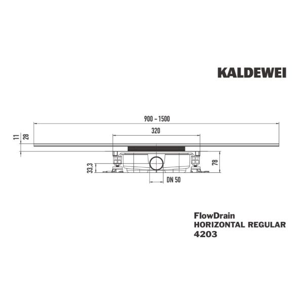 Kaldewei FlowDrain Duschrinnen Ablaufgarnitur horizontal regular 687744800000