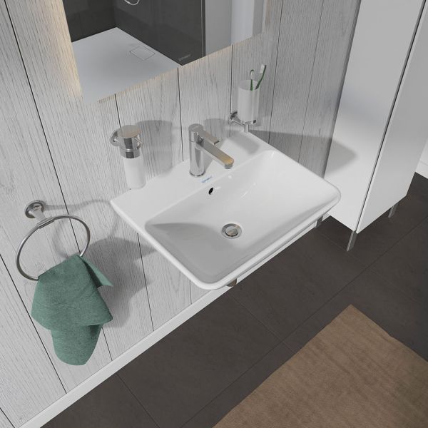 Duravit ME by Starck Waschtisch 55x44cm, mit Hahnloch und Überlauf, WonderGliss, weiß 23355500001