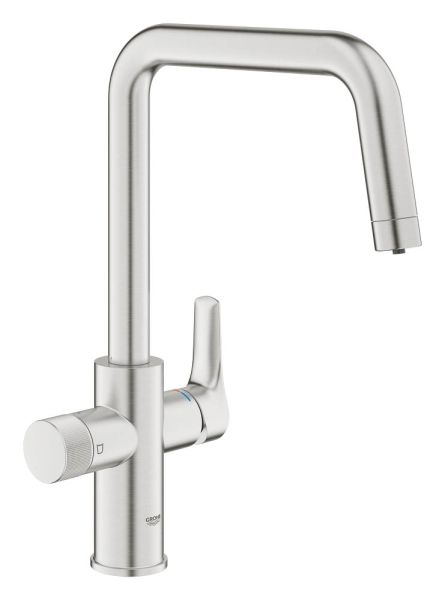 Grohe Blue Pure Start Einzelarmatur, schwenkbarer U-Auslauf mit Filterfunktion, supersteel 30595DC0