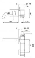 Vorschau: Steinberg Serie 100 Waschtischarmatur zur Wandmontage, Ausladung 165mm, chrom