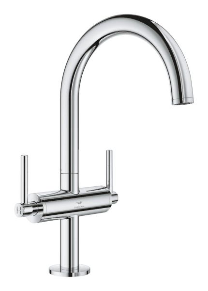 Grohe Atrio 2-Griff-Waschtischarmatur L-Size, Push-Open, wassersparend, chrom 21145000 