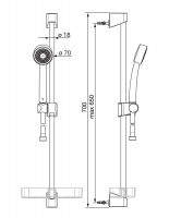 Vorschau: Hansa Hansabasicjet Wandstangenset, 650mm, Ø 70mm, 1-strahlig, chrom