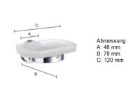 Vorschau: Smedbo Home Seifenschalenhalter mit satiniertem Glas, chrom matt