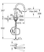 Vorschau: Grohe BauEdge Einhand-Küchenarmatur mit C-Auslauf, ausziehbar, chrom