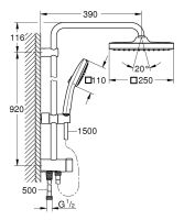 Vorschau: Grohe QuickFix Vitalio Comfort 250 Flex Duschsystem mit Umstellung, chrom