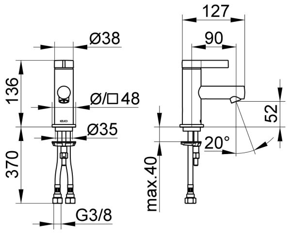 Keuco IXMO Pure Einhebel-Waschtischmischer ohne Zugstange, 59504011100 _1