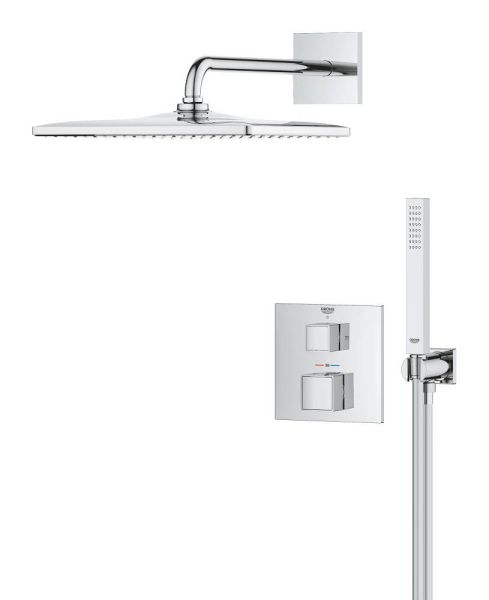 Grohe Grohtherm Cube Duschsystem Unterputz mit Rainshower Mono 310 Cube, chrom 34868000