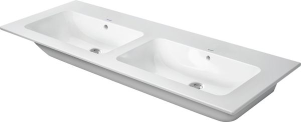 Duravit ME by Starck Doppelwaschtisch 130x49cm, mit Überlauf, ohne Hahnloch, weiß 2336130060