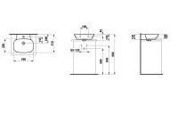 Vorschau: Laufen INO Aufsatz-Handwaschbecken wandmontiert, Unterseite geschliffen, 45x41cm