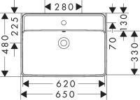 Vorschau: hansgrohe Xanuia Q Aufsatzwaschtisch geschliffen 65x48cm mit Überlauf, weiß